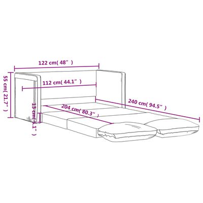 vidaXL Slaapbank vloermodel 2-in-1 122x204x55 cm fluweel donkergeel