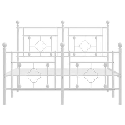 vidaXL Bedframe met hoofd- en voeteneinde metaal wit 120x200 cm