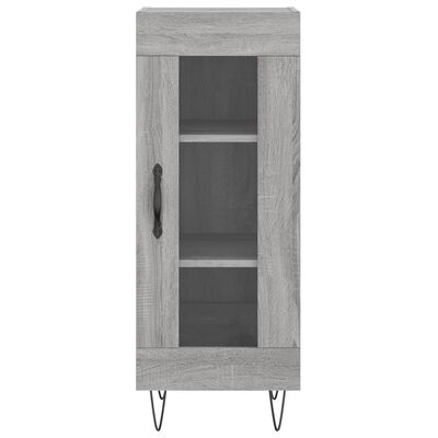 vidaXL Dressoir 34,5x34x90 cm bewerkt hout grijs sonoma eikenkleurig