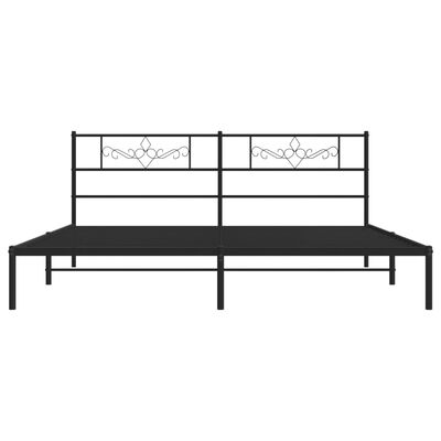 vidaXL Bedframe met hoofdbord metaal zwart 193x203 cm