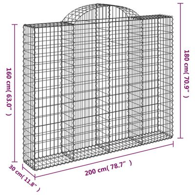 vidaXL Schanskorven 11 st gewelfd 200x30x160/180 cm ijzer