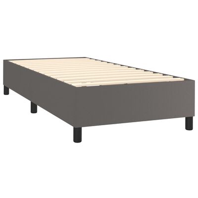 vidaXL Boxspring met matras kunstleer grijs 90x200 cm