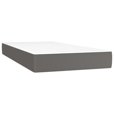 vidaXL Boxspring met matras en LED kunstleer grijs 120x190 cm