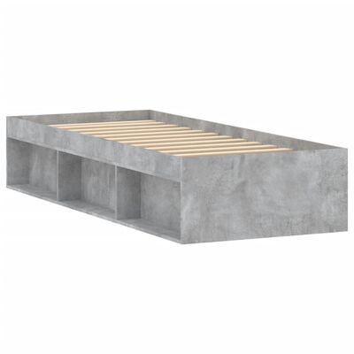 vidaXL Bedframe betongrijs 75x190 cm