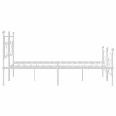 vidaXL Bedframe met hoofd- en voeteneinde metaal wit 200x200 cm