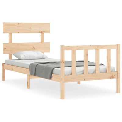 vidaXL Bedframe met hoofdbord massief hout 100x200 cm