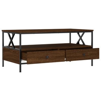 vidaXL Salontafel 100x51x45 cm bewerkt hout bruin eikenkleur