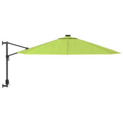 vidaXL Wandparasol met LEDs 290 cm appelgroen