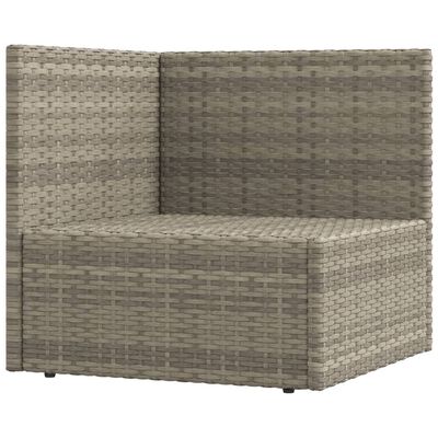 vidaXL 9-delige Loungeset met kussens poly rattan grijs