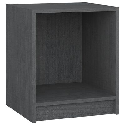 vidaXL Nachtkastjes 2 st 35,5x33,5x41,5 cm massief grenenhout grijs