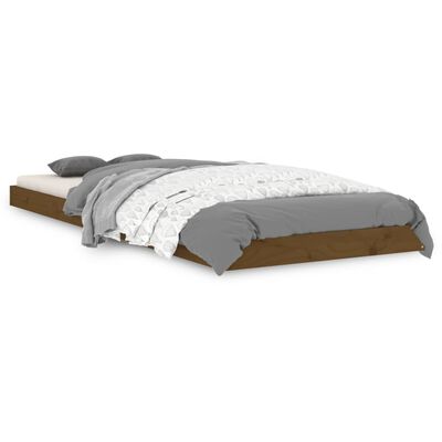 vidaXL Bedframe massief hout honingbruin 75x190 cm