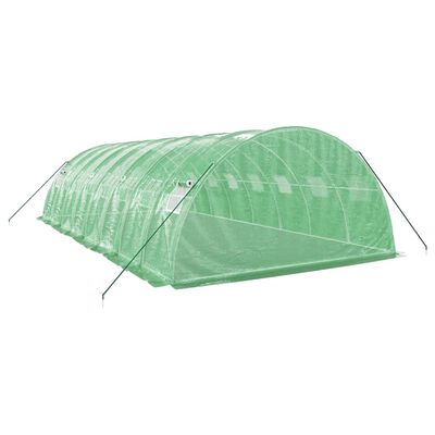 vidaXL Tuinkas met stalen frame 32 m² 8x4x2 m groen