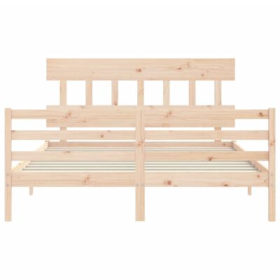 vidaXL Bedframe met hoofdbord massief hout