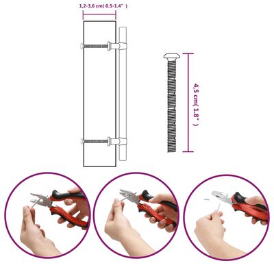 vidaXL Handvatten 20 st 160 mm roestvrij staal zwart