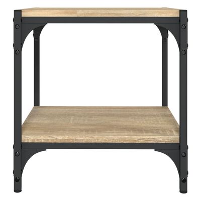 vidaXL Tv-meubel 40x33x41 cm bewerkt hout en staal sonoma eikenkleurig