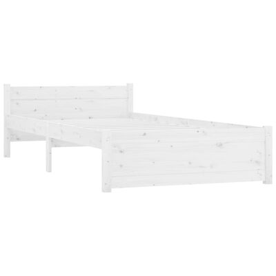 vidaXL Bedframe massief hout wit 90x200 cm