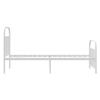 vidaXL Bedframe met hoofd- en voeteneinde metaal wit 100x190 cm