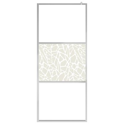 vidaXL Inloopdouchewand met stenenmotief 115x195 cm ESG-glas