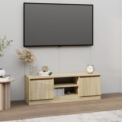 vidaXL Tv-meubel met deur 102x30x36 cm sonoma eikenkleurig