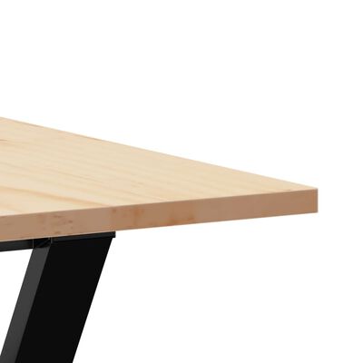 vidaXL Eettafel Y-frame 200x100x75 cm massief grenenhout en gietijzer