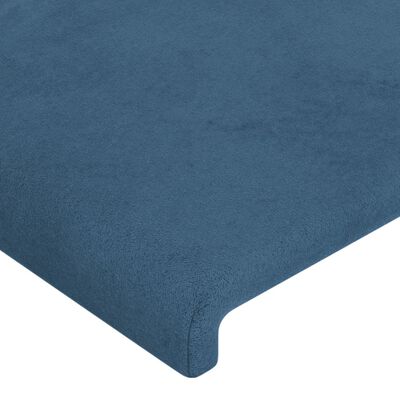 vidaXL Hoofdbord met randen 203x16x118/128 cm fluweel donkerblauw