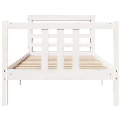 vidaXL Bedframe met hoofdeinde 100x200 cm massief grenenhout wit