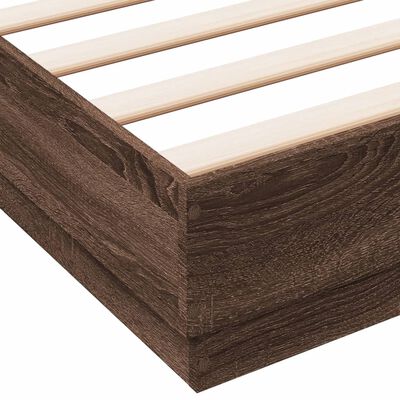 vidaXL Bedframe bewerkt hout bruin eikenkleur 140x200 cm