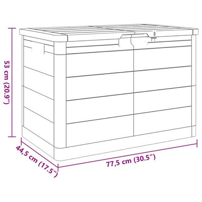 vidaXL Kussenbox 77,5x44,5x53 cm polypropeen antracietkleurig