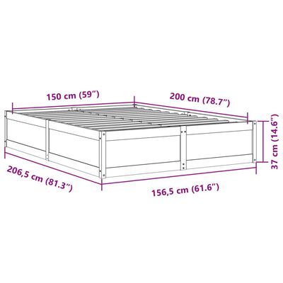 vidaXL Bedframe zonder matras massief grenenhout 150x200 cm