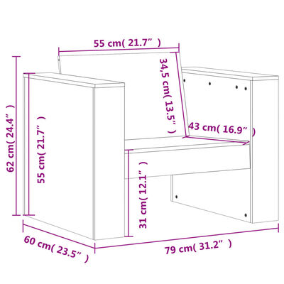 vidaXL Tuinbank 79x60x62 cm massief douglashout