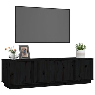 vidaXL Tv-meubel 140x40x40 cm massief grenenhout zwart