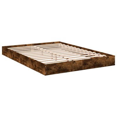 vidaXL Bedframe zonder matras hout gerookt eikenkleurig 120x200 cm