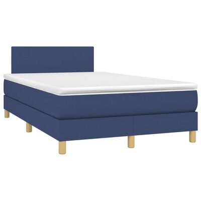 vidaXL Boxspring met matras stof blauw 120x190 cm