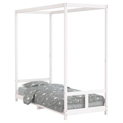 vidaXL Kinderbedframe 80x200 cm massief grenenhout wit