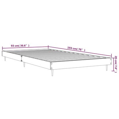 vidaXL Bedframe zonder matras bewerkt hout bruin eikenkleur 90x190 cm