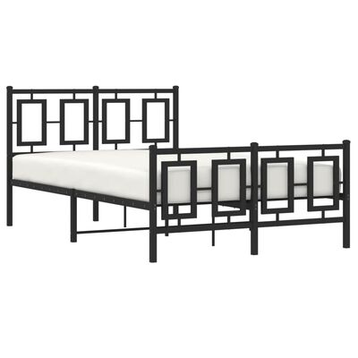 vidaXL Bedframe met hoofd- en voeteneinde metaal zwart 120x200 cm