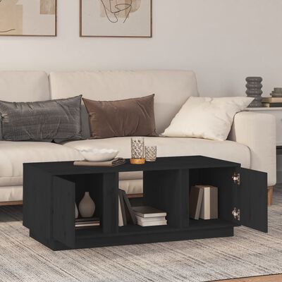 vidaXL Salontafel 110x50x40 cm massief grenenhout zwart