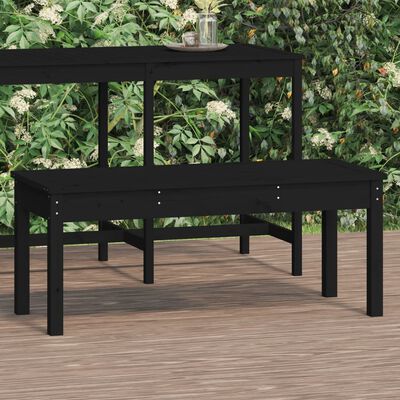 vidaXL Tuinbank 109x44x45 cm massief grenenhout zwart