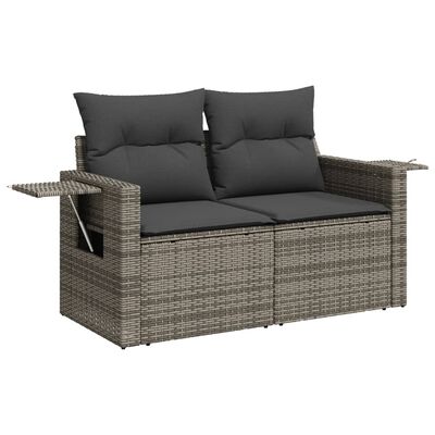 vidaXL 11-delige Loungeset met kussens poly rattan zwart