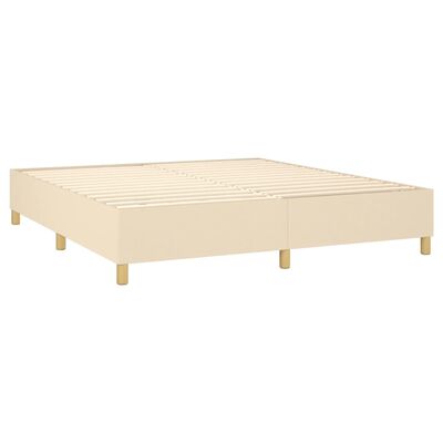 vidaXL Boxspring met matras en LED stof crèmekleurig 160x200 cm