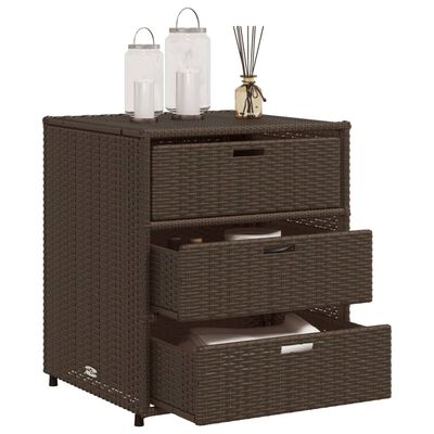 vidaXL Tuinkast 55x59x69 cm poly rattan bruin