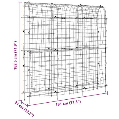 vidaXL Plantenklimrek U-vorm 181x31x182,5 cm staal