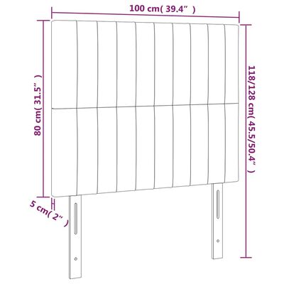 vidaXL Hoofdbord LED 100x5x118/128 cm stof groen