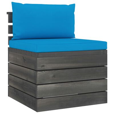 vidaXL 7-delige Loungeset met kussens pallet massief grenenhout