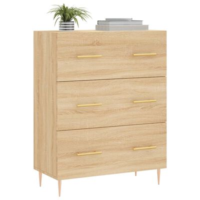 vidaXL Dressoir 69,5x34x90 cm bewerkt hout sonoma eikenkleurig