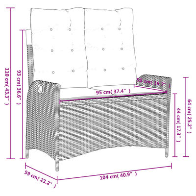 vidaXL 5-delige Tuinset met kussens poly rattan beige