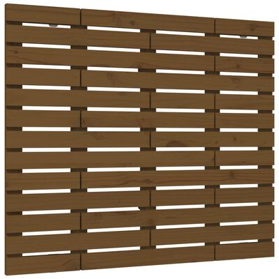 vidaXL Hoofdbord wandmontage 106x3x91,5 cm massief hout honingbruin