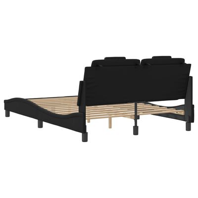 vidaXL Bedframe met hoofdbord kunstleer zwart 140x200 cm