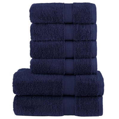 vidaXL 6-delige Handdoekenset SOLUND 600 g/m² marineblauw