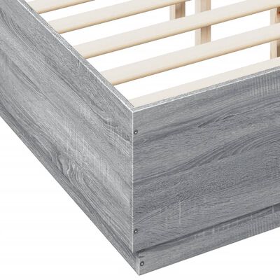 vidaXL Bedframe bewerkt hout grijs sonoma eikenkleurig 140x190 cm